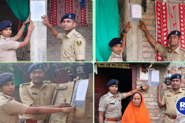 दरभंगा: 6 वारंटियों के घर चिपकाया गया इश्तिहार, पुलिस की बड़ी कार्रवाई