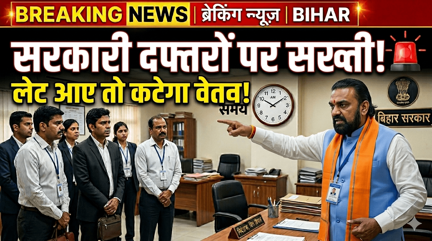 सरकारी दफ्तरों पर सख्ती  लेट आए तो कटेगा वेतन!