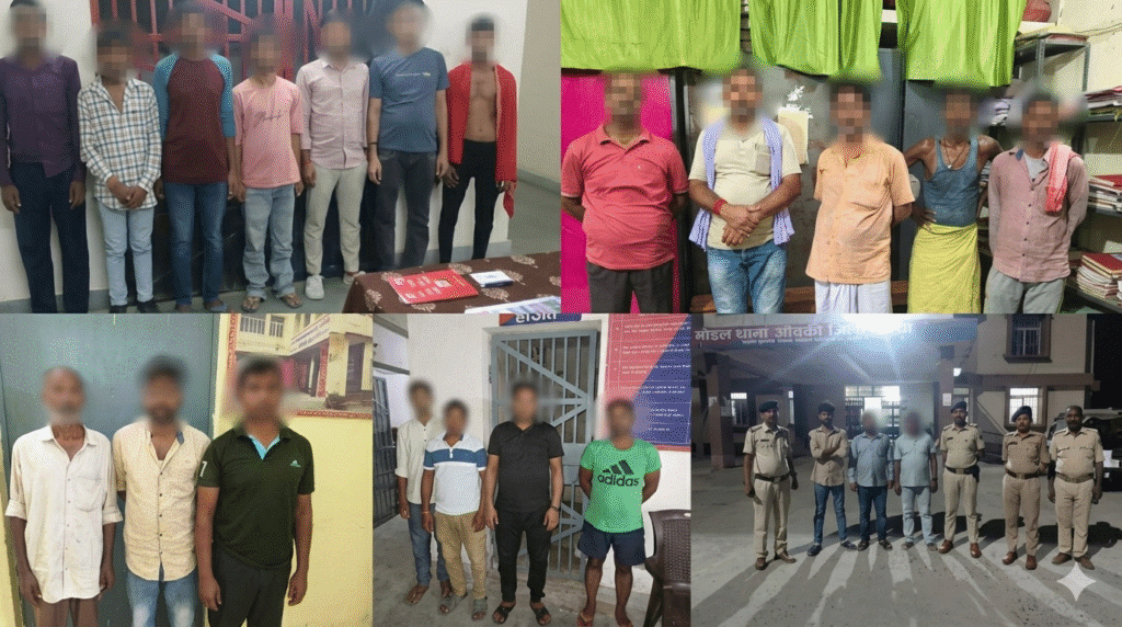 दरभंगा पुलिस एक्शन 🚨 24 घंटे में 75 गिरफ्तार