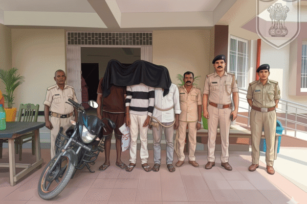 मधुबनी में पुलिस की बड़ी कार्रवाई 3 अपराधी चोरी की बाइक संग गिरफ्तार