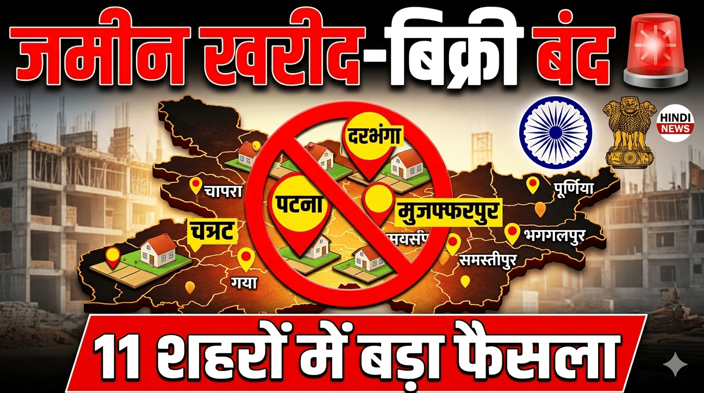 बिहार में जमीन पर बड़ा झटका 11 शहरों में खरीद-बिक्री पर रोक