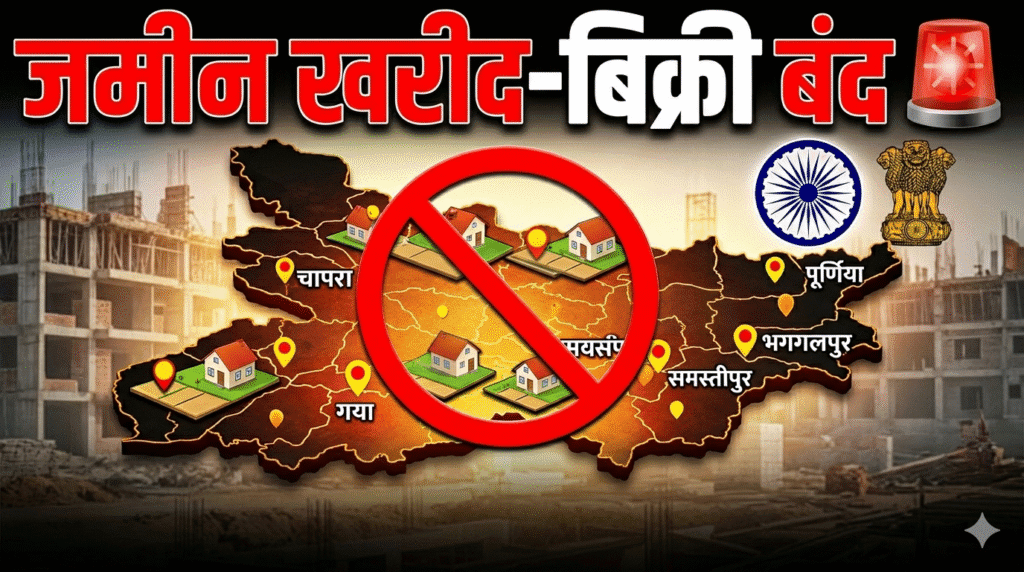 बिहार में जमीन पर बड़ा झटका 11 शहरों में खरीद-बिक्री पर रोक