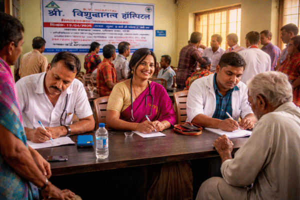 दरभंगा में फ्री मेडिकल कैंप: 250+ मरीजों का इलाज, ग्रामीणों को बड़ी राहत