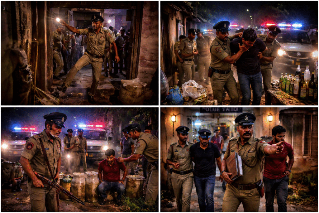 दरभंगा पुलिस का मेगा एक्शन: 24 घंटे में 53 गिरफ्तारी, ₹5.14 लाख जुर्माना