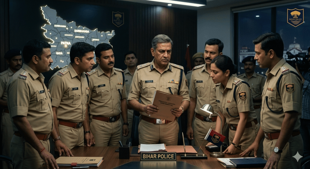 बिहार पुलिस महकमे में बड़ा फेरबदल 16 IPS अधिकारियों का ट्रांसफर, साइबर और EOU समेत कई विभागों में नई तैनाती बिहार पुलिस महकमे में बड़ा फेरबदल 16 IPS अधिकारियों का ट्रांसफर, साइबर और EOU समेत कई विभागों में नई तैनाती