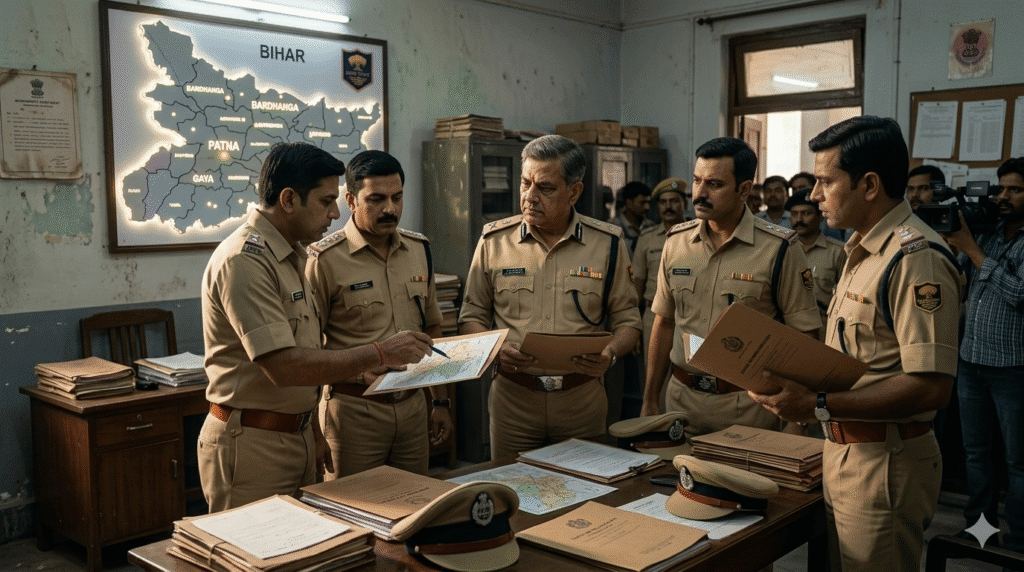 बिहार पुलिस महकमे में बड़ा फेरबदल 16 IPS अधिकारियों का ट्रांसफर, साइबर और EOU समेत कई विभागों में नई तैनाती बिहार पुलिस महकमे में बड़ा फेरबदल 16 IPS अधिकारियों का ट्रांसफर, साइबर और EOU समेत कई विभागों में नई तैनाती