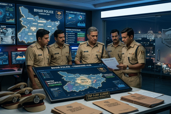 बिहार पुलिस महकमे में बड़ा फेरबदल 16 IPS अधिकारियों का ट्रांसफर, साइबर और EOU समेत कई विभागों में नई तैनाती