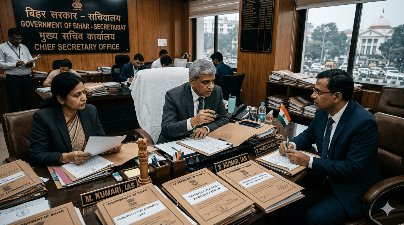 बिहार में बड़ा प्रशासनिक फेरबदल, कई IAS अधिकारियों का ट्रांसफर-पोस्टिंग आदेश जारी 🚨 बिहार में बड़ा प्रशासनिक फेरबदल, कई IAS अधिकारियों का तबादला वित्त-स्वास्थ्य समेत अहम विभागों में नई जिम्मेदारियां