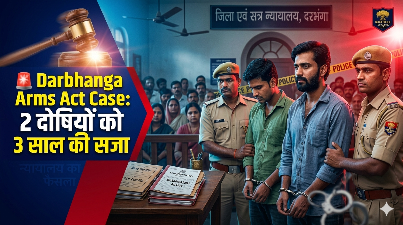 🚨 Darbhanga Arms Act Case: 2 दोषियों को 3 साल की सजा 🚨 Darbhanga Arms Act Case: 2 दोषियों को 3 साल की सजा
