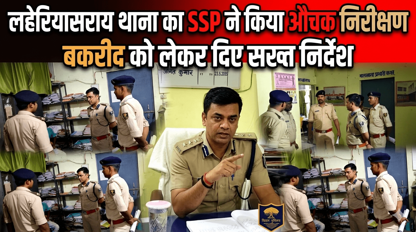 लहेरियासराय थाना का SSP ने किया औचक निरीक्षण बकरीद को लेकर दिए सख्त निर्देश लहेरियासराय थाना का SSP ने किया औचक निरीक्षण बकरीद को लेकर दिए सख्त निर्देश