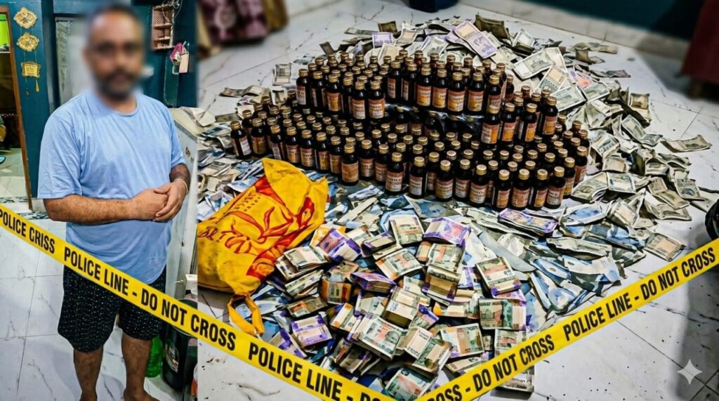दरभंगा में नशीला कफ सिरप व ₹24.97 लाख नकद बरामद, एक आरोपी गिरफ्तार