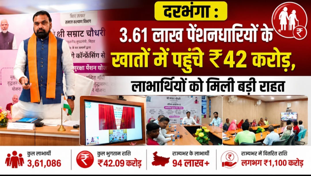 3.61 लाख पेंशनधारियों के खातों में पहुंचे ₹42 करोड़, लाभार्थियों को मिली बड़ी राहत 3.61 लाख पेंशनधारियों के खातों में पहुंचे ₹42 करोड़, लाभार्थियों को मिली बड़ी राहत