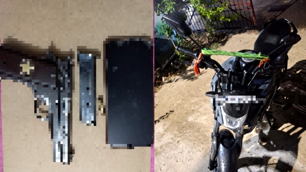 दरभंगा: कमतौल पुलिस ने अवैध हथियार के साथ युवक को दबोचा, पिस्टल, कारतूस व बाइक बरामद दरभंगा: कमतौल पुलिस ने अवैध हथियार के साथ युवक को दबोचा, पिस्टल, कारतूस व बाइक बरामद
