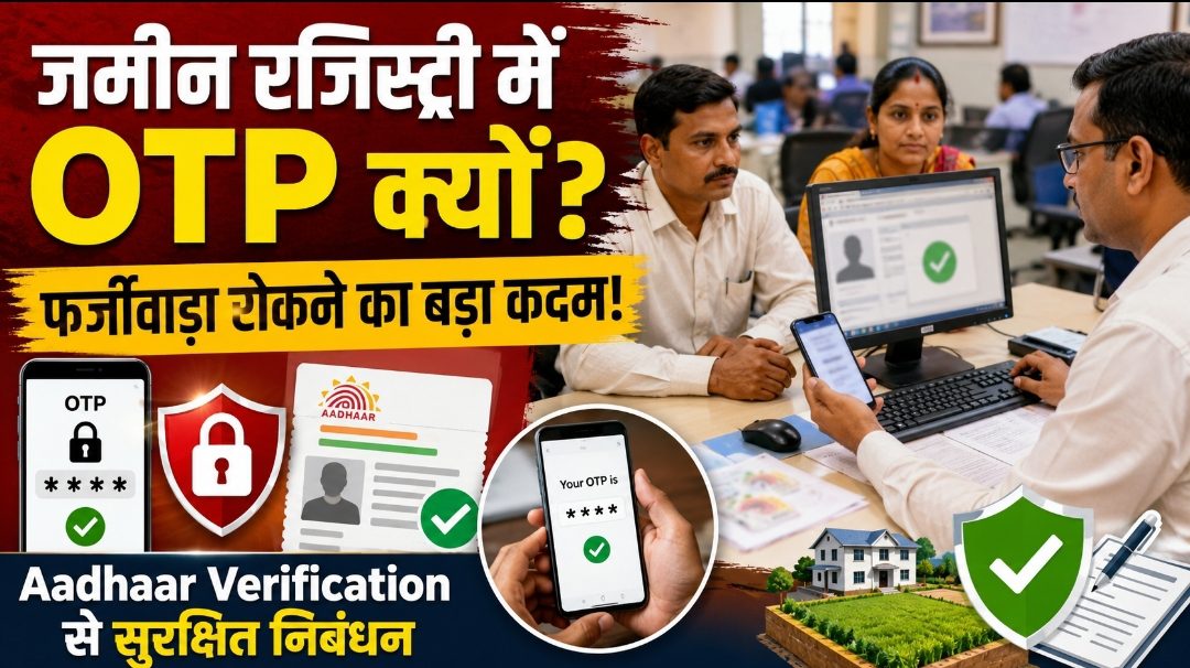 भूमि निबंधन में OTP को लेकर भ्रम दूर! Aadhaar Verification से रुकेगा फर्जीवाड़ा, जानें पूरी प्रक्रिया
