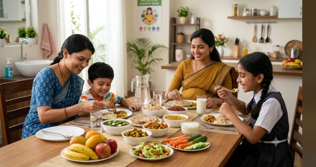 राष्ट्रीय पोषण माह 2026 संतुलित आहार और स्वच्छता पर जोर