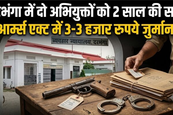 दरभंगा में दो अभियुक्तों को 2 साल की सजा आर्म्स एक्ट में 3-3 हजार रुपये जुर्माना