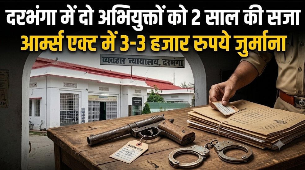 दरभंगा में दो अभियुक्तों को 2 साल की सजा आर्म्स एक्ट में 3-3 हजार रुपये जुर्माना