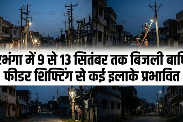 दरभंगा में 9 से 13 सितंबर तक बिजली बाधित फीडर शिफ्टिंग के चलते कई इलाके प्रभावित