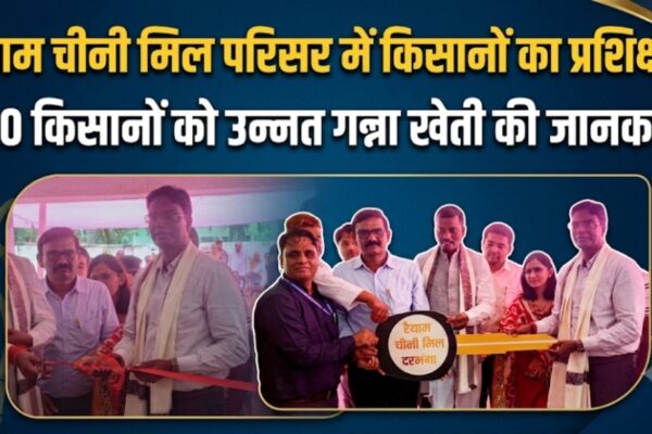 रैयाम चीनी मिल परिसर में किसानों का प्रशिक्षण 350 किसानों को उन्नत गन्ना खेती की जानकारी
