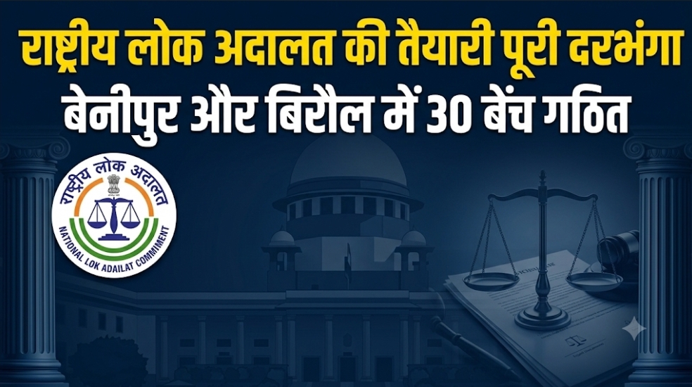 राष्ट्रीय लोक अदालत की तैयारी पूरी दरभंगा, बेनीपुर और बिरौल में 30 बेंच गठित