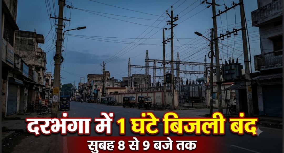 दरभंगा में 1 घंटे बिजली रहेगी बंद इन इलाकों में सुबह 8 से 9 बजे तक असर दरभंगा में 1 घंटे बिजली रहेगी बंद इन इलाकों में सुबह 8 से 9 बजे तक असर